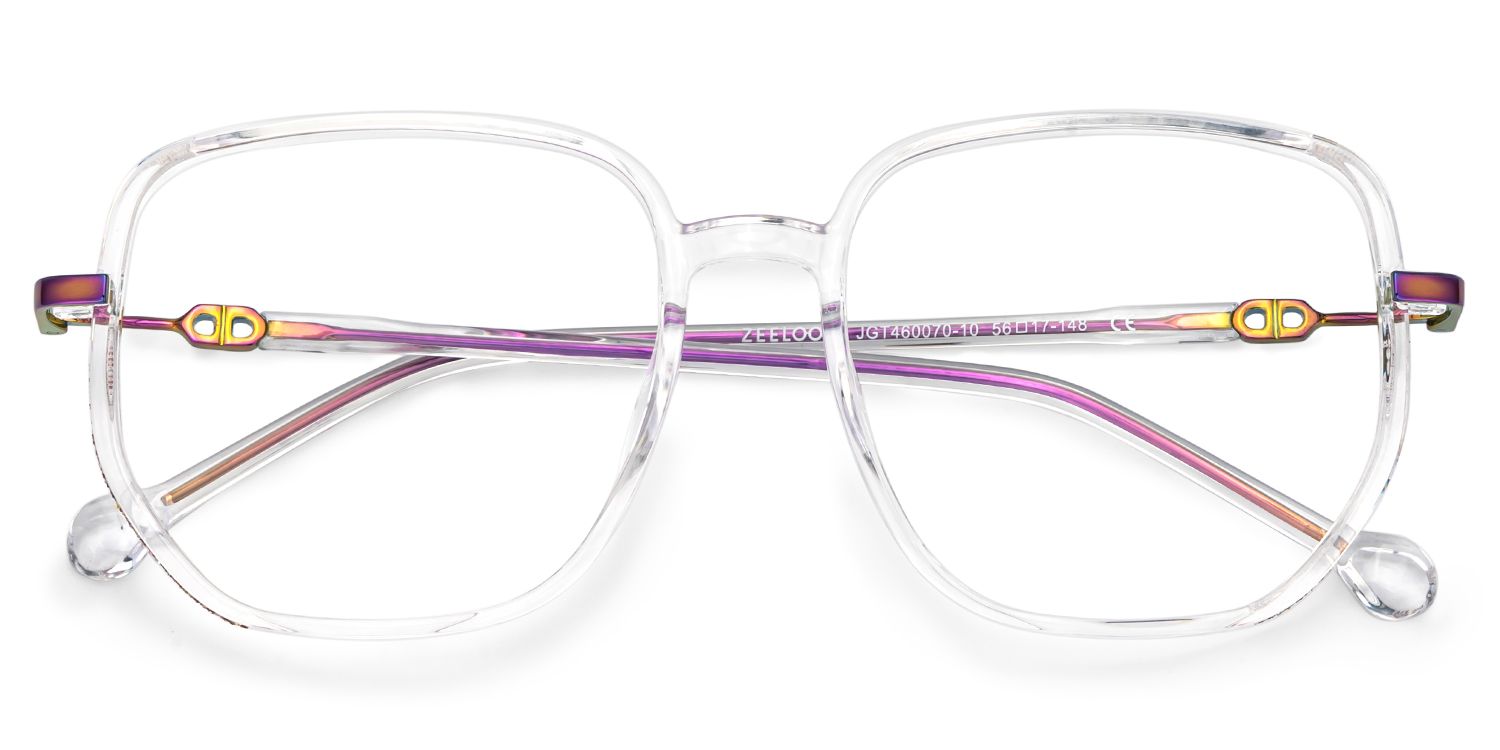 Joana Clear Glasses in Geometric Wide Frame Design | Zeelool2