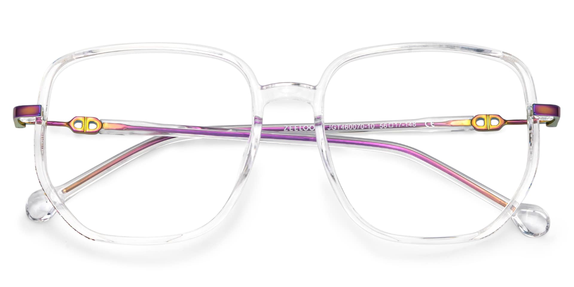 Joana Clear Glasses in Geometric Wide Frame Design | Zeelool2