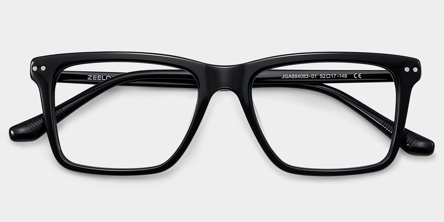 Harper Rectangle Black Glasses2