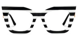 Cagle Cateye Black-White Glasses0