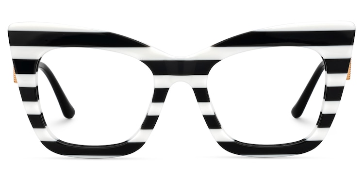 Cagle Cateye Black-White Glasses