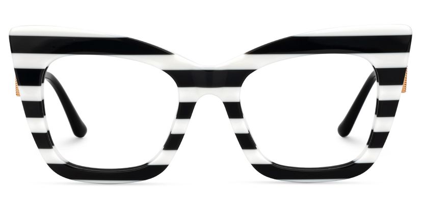Cagle Cateye Black-White Glasses