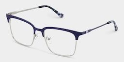 Cleo Browline Blue Silver Glasses3