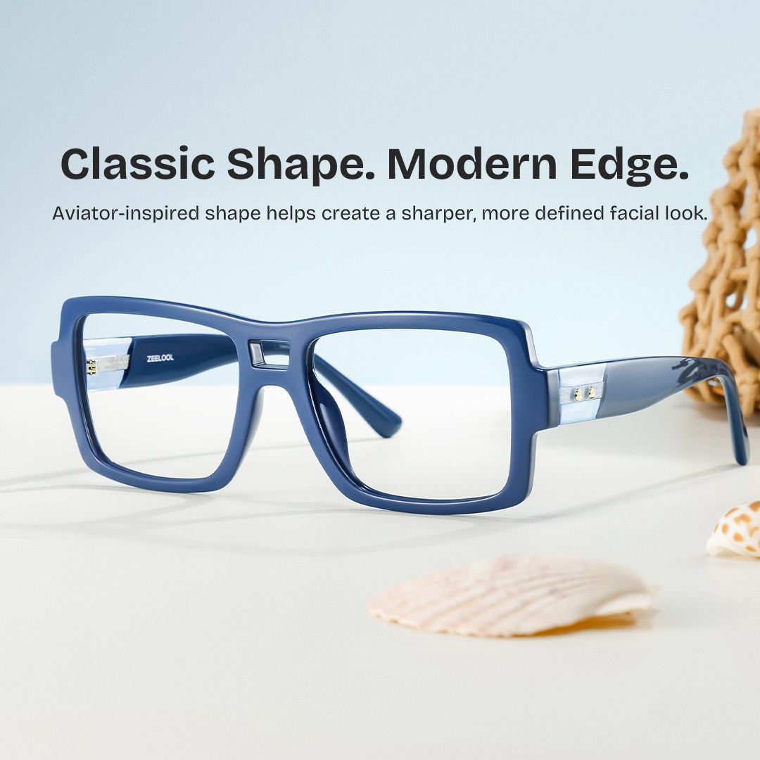 Blue Nora Aviator Eyeglass Frame for Women | ZEELOOL0