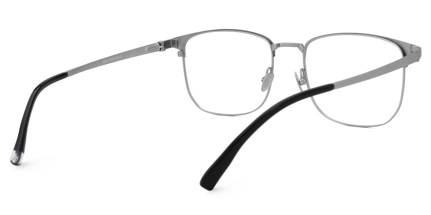 Rondon Titanium Rectangle Silver Frame Glasses | Zeelool3