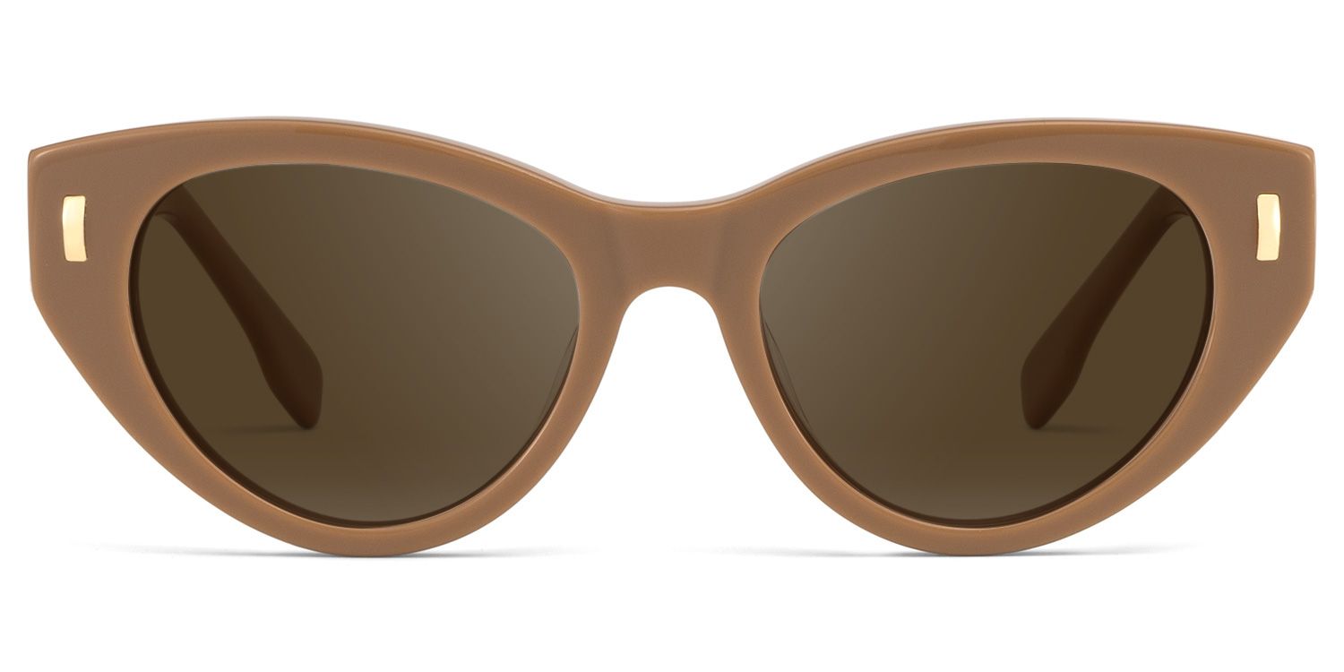 Azura Brown Cat Eye Polarized Sunglasses Online | Zeelool0
