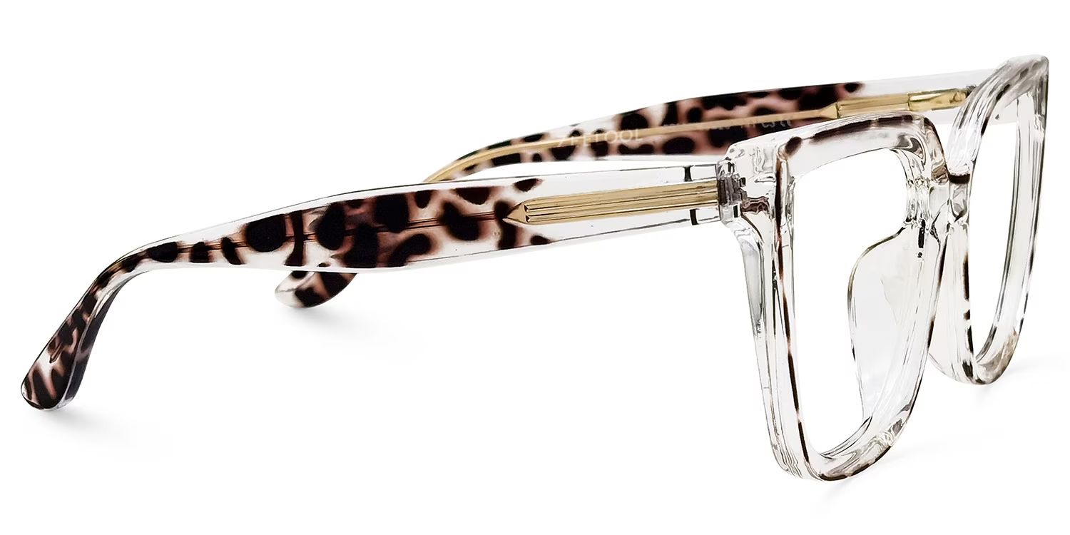 Mirta Square Tortoise Eyeglasses and Clear Frame2