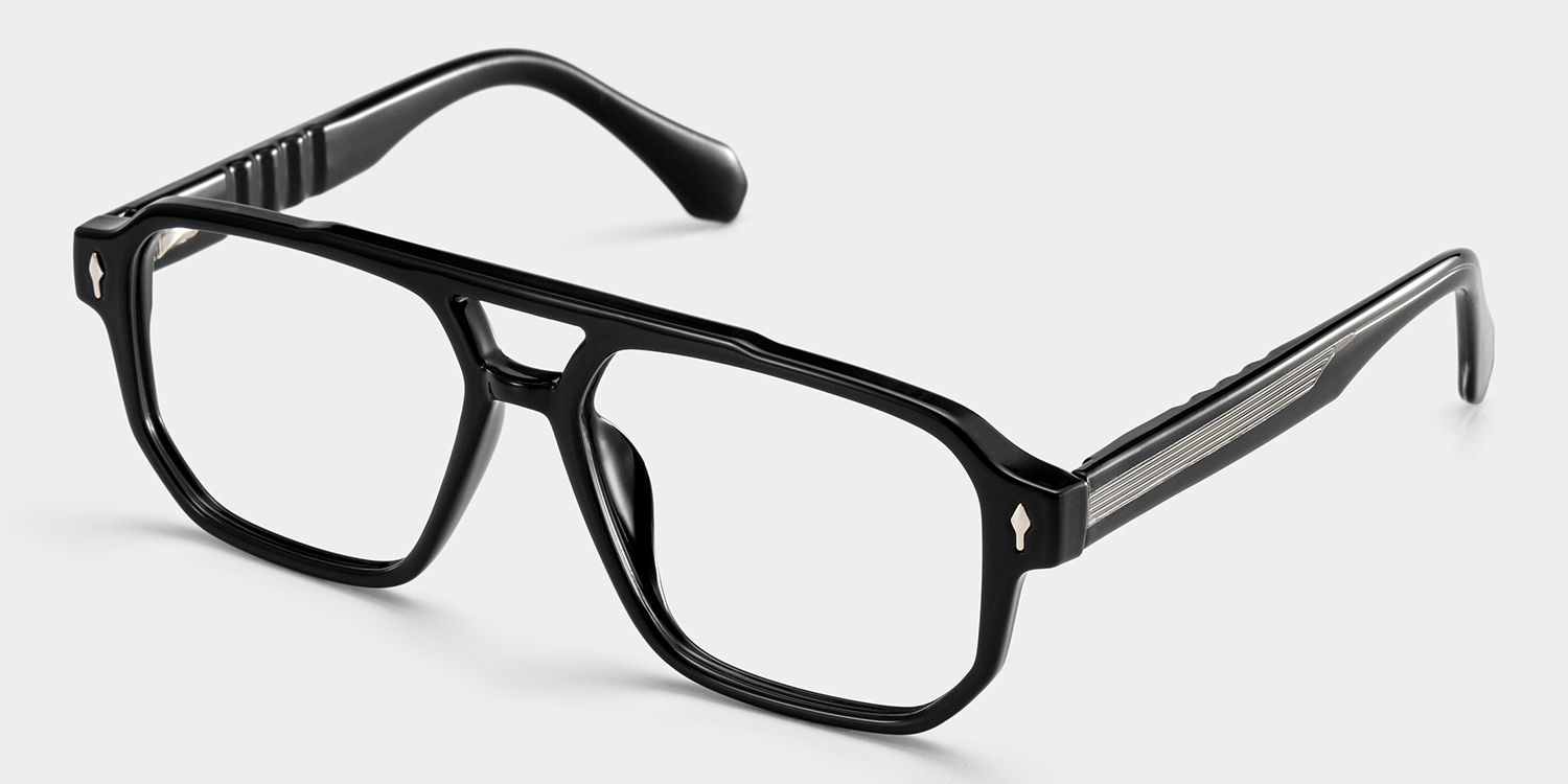 Colton Black Frame Glasses with Aviator Frame Online | ZEELOOL