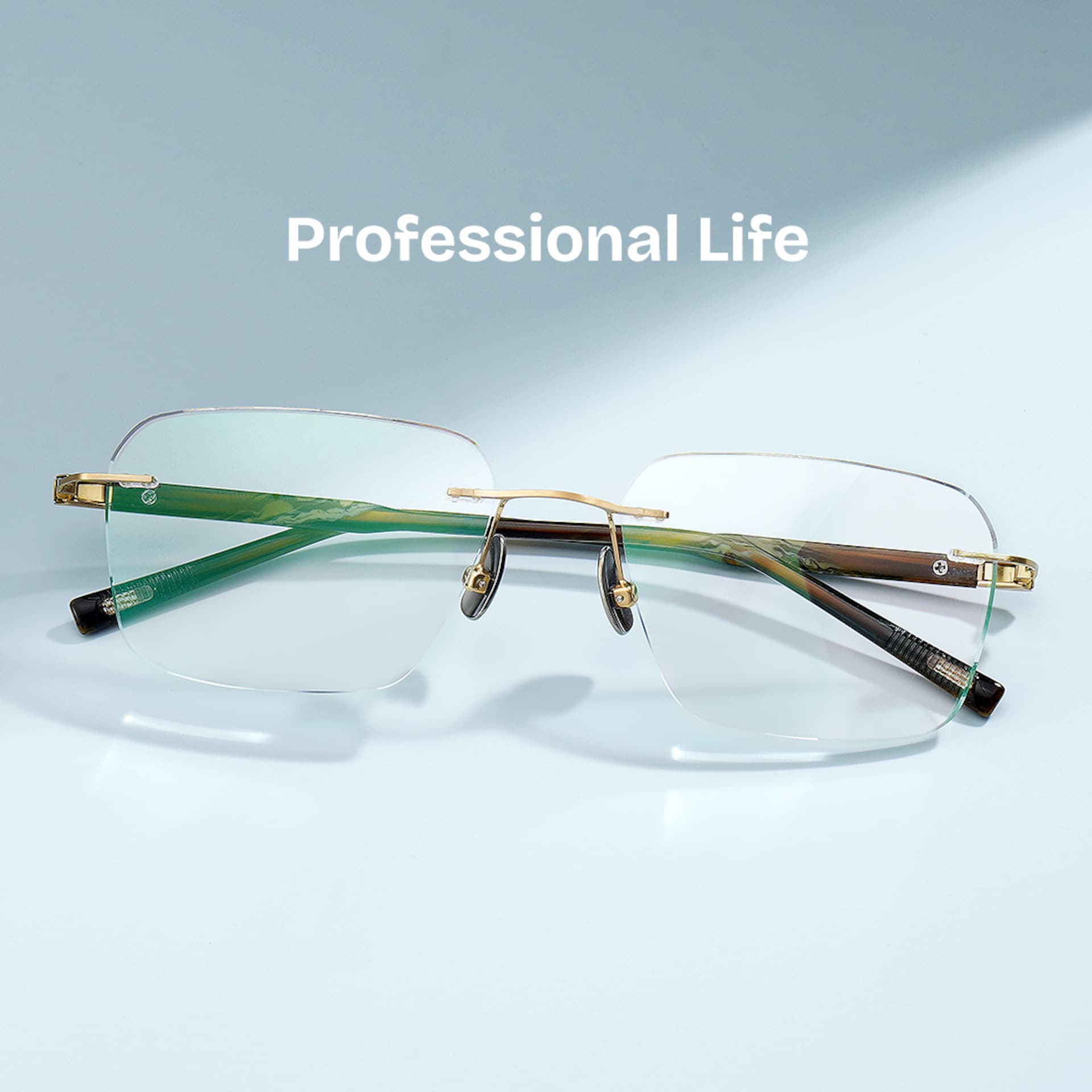 Claire Rectangle Gold Frame Eyeglasses for Man| ZEELOOL1