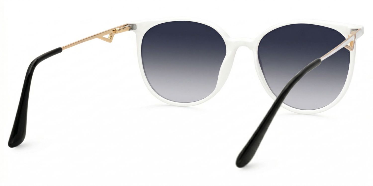 Chanty White Round Sunglasses to Frame Your Face | ZEELOOL3