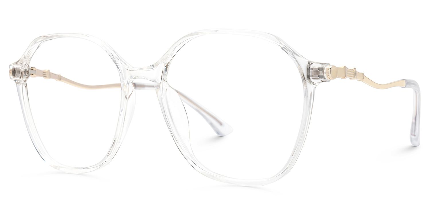 Lekesha Thin Glasses Frames with Clear in Geometric Design | Zeelool1