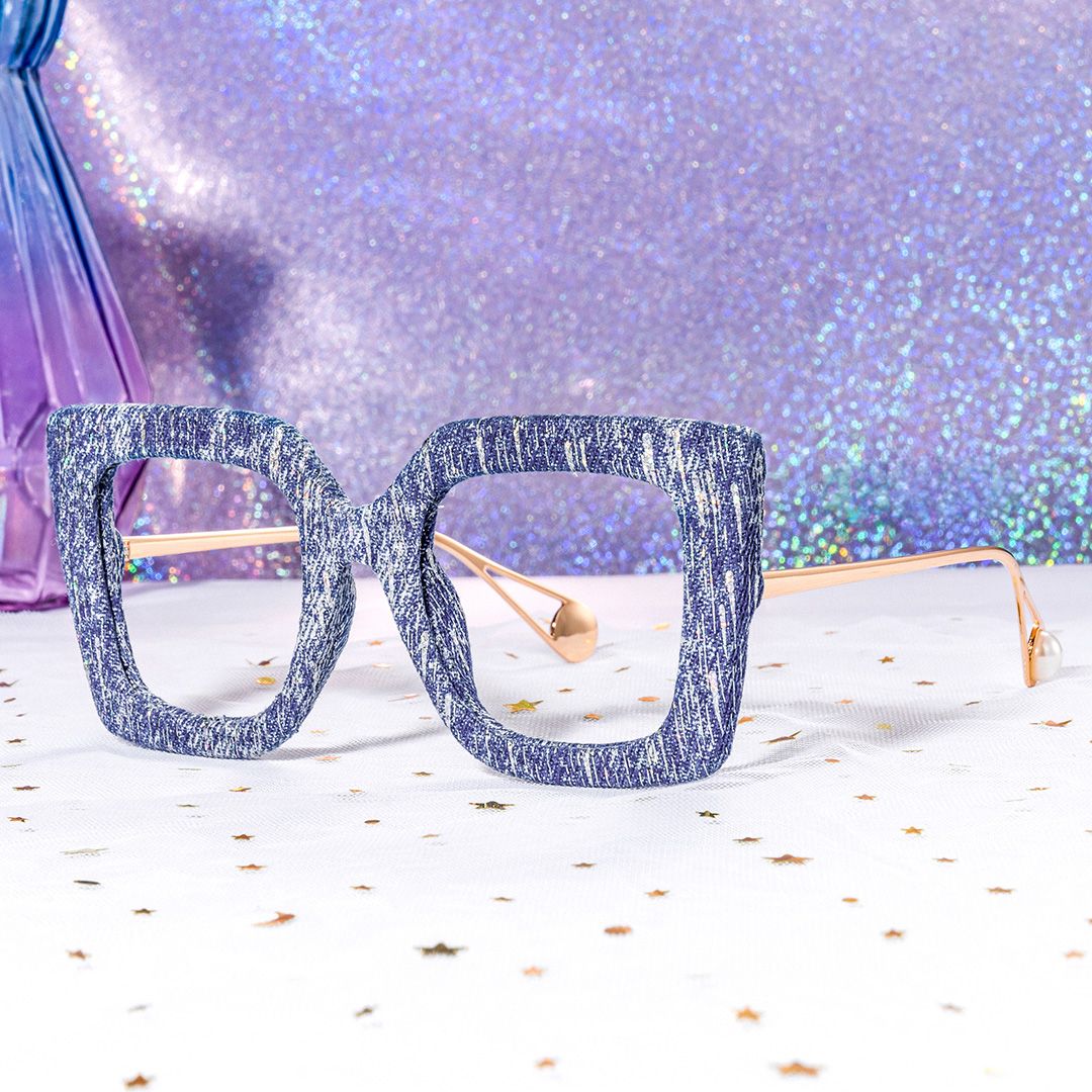 Latanya Denim Navy Blue Glitter Glasses0