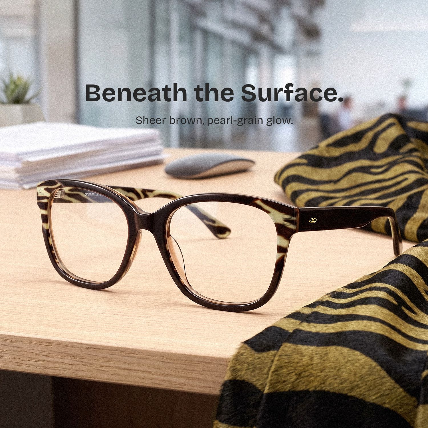 Ivy Brown Square Glasses | ZEELOOL0