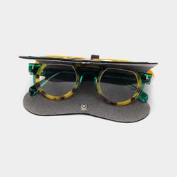 Black Yellow Owl Shape Eyeglasses Bag With Hook5