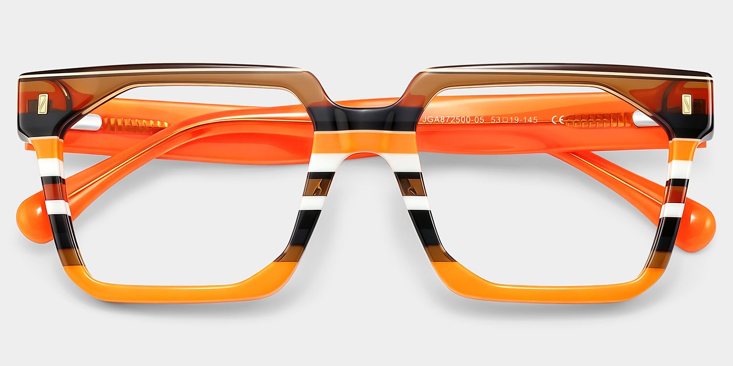 Laguer Rectangle Orange Frame Glassws For Men | ZEELOOL2
