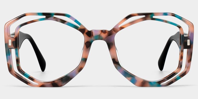 Bobbie Geometric Pink-Tortoise Glasses