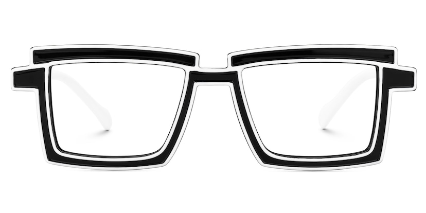Zephyr Rectangle Black Glasses