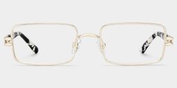 Olivia Light Gold Rectangle Glasses1