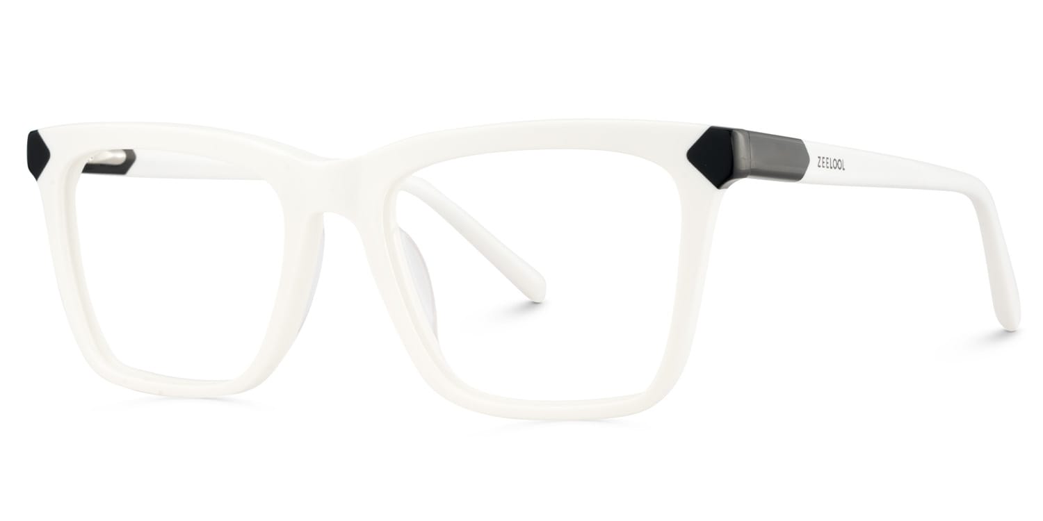 Denver Rectangle White Glasses3