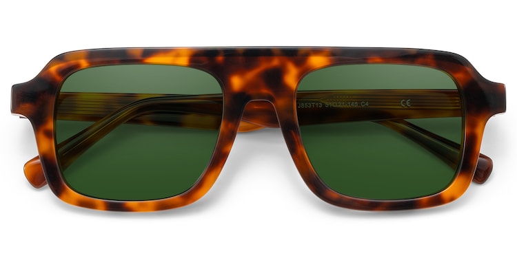 Nomad Rectangle Tortoise Polarized Sunglasses