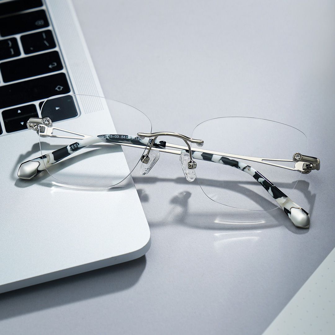 Rectangle Silver Eyeglasses- Seth Metal Frame Glasses2