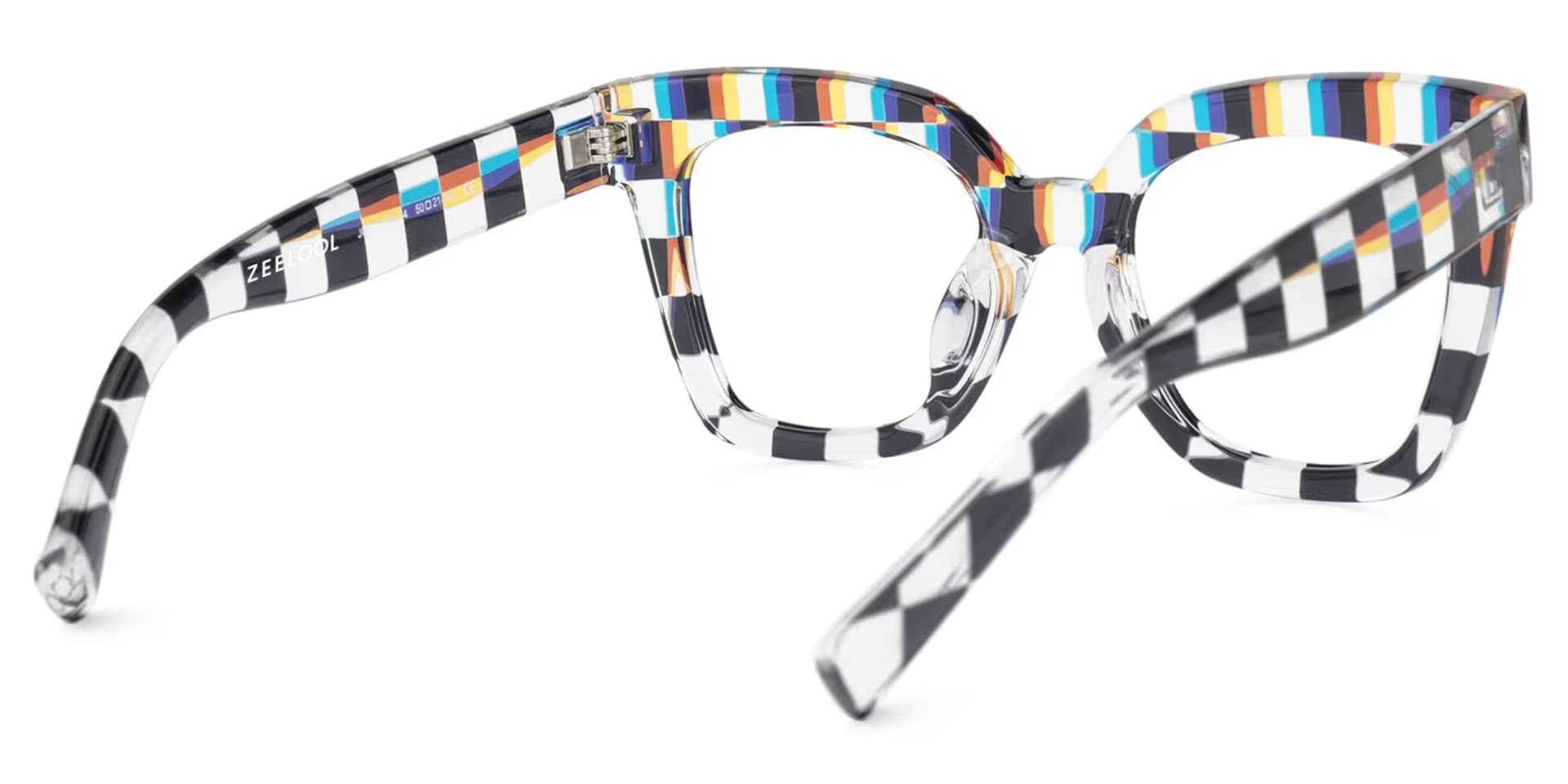 Geek Chic Malcolm Checkered Square Frame Glasses3