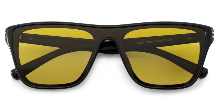 Paloma Aviator Black Polarized Sunglasses