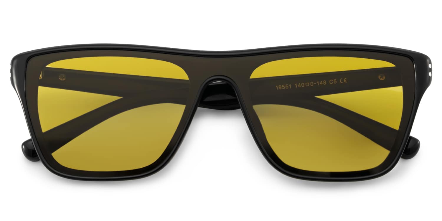 Paloma Aviator Black Polarized Sunglasses