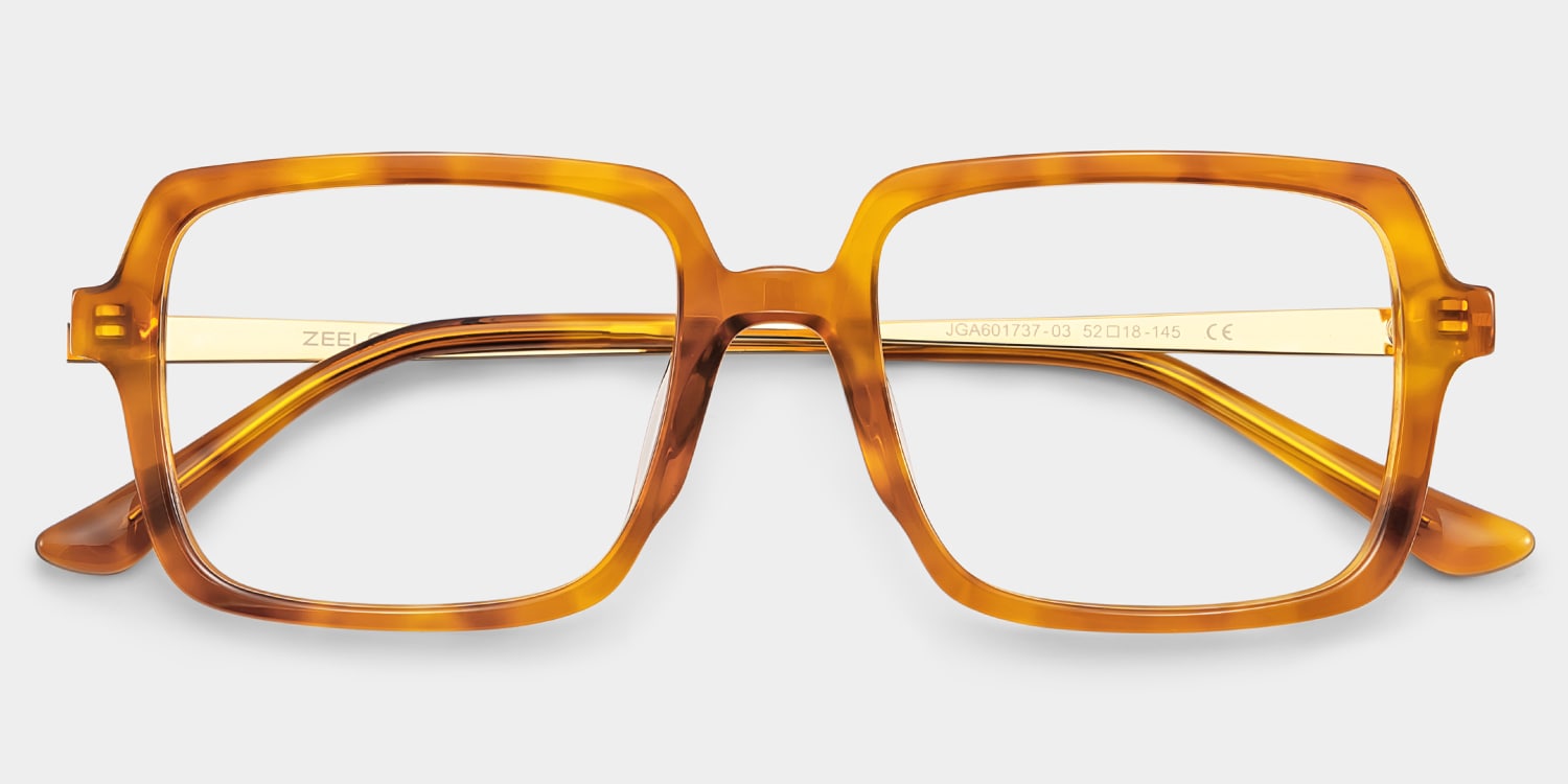 lisette アンドリス　38 Beatrice Rectangle Yellow Frame Eyeglasses for Women| ZEELOOL