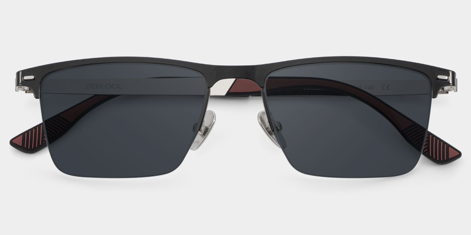 BrilaClassic　ブラックメガネ　ブラック×シルバー Browline Black Eyeglasses- Brock Titanium Frame Glasses