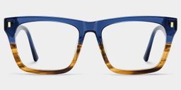 Brookins Blue Brown Rectangle Glasses1