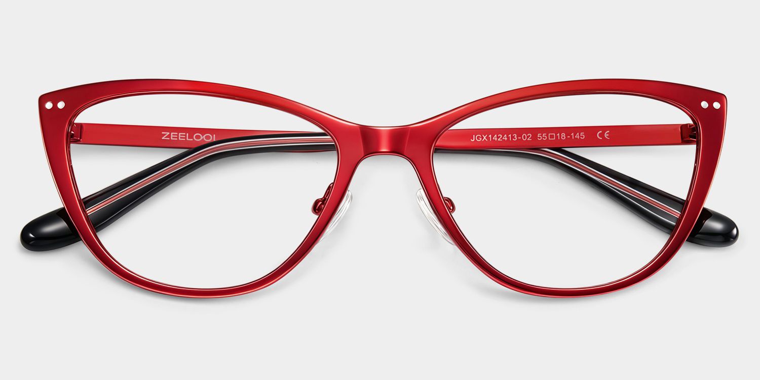 Katherine Red Cat-Eye Glasses | ZEELOOL2