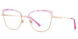 Beau Cat eye Pink Gold Glasses3