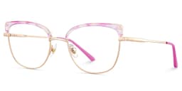 Beau Cat eye Pink Gold Glasses3