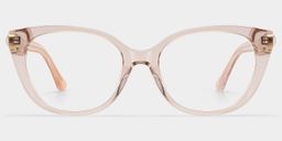 Charlotte Clear Pink Cat eye Glasses0