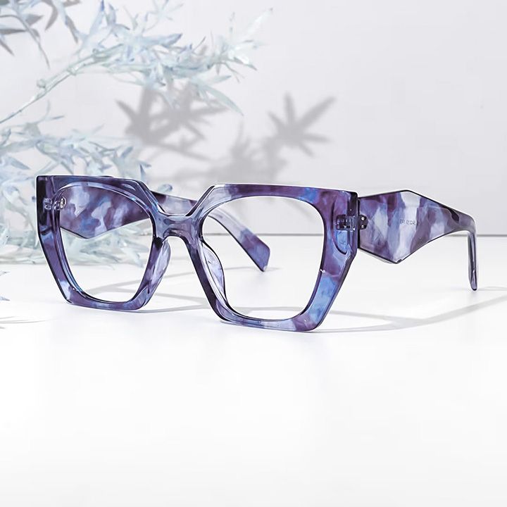 Sileidy Geometric Purple Eyeglasses and Glasses Frames4