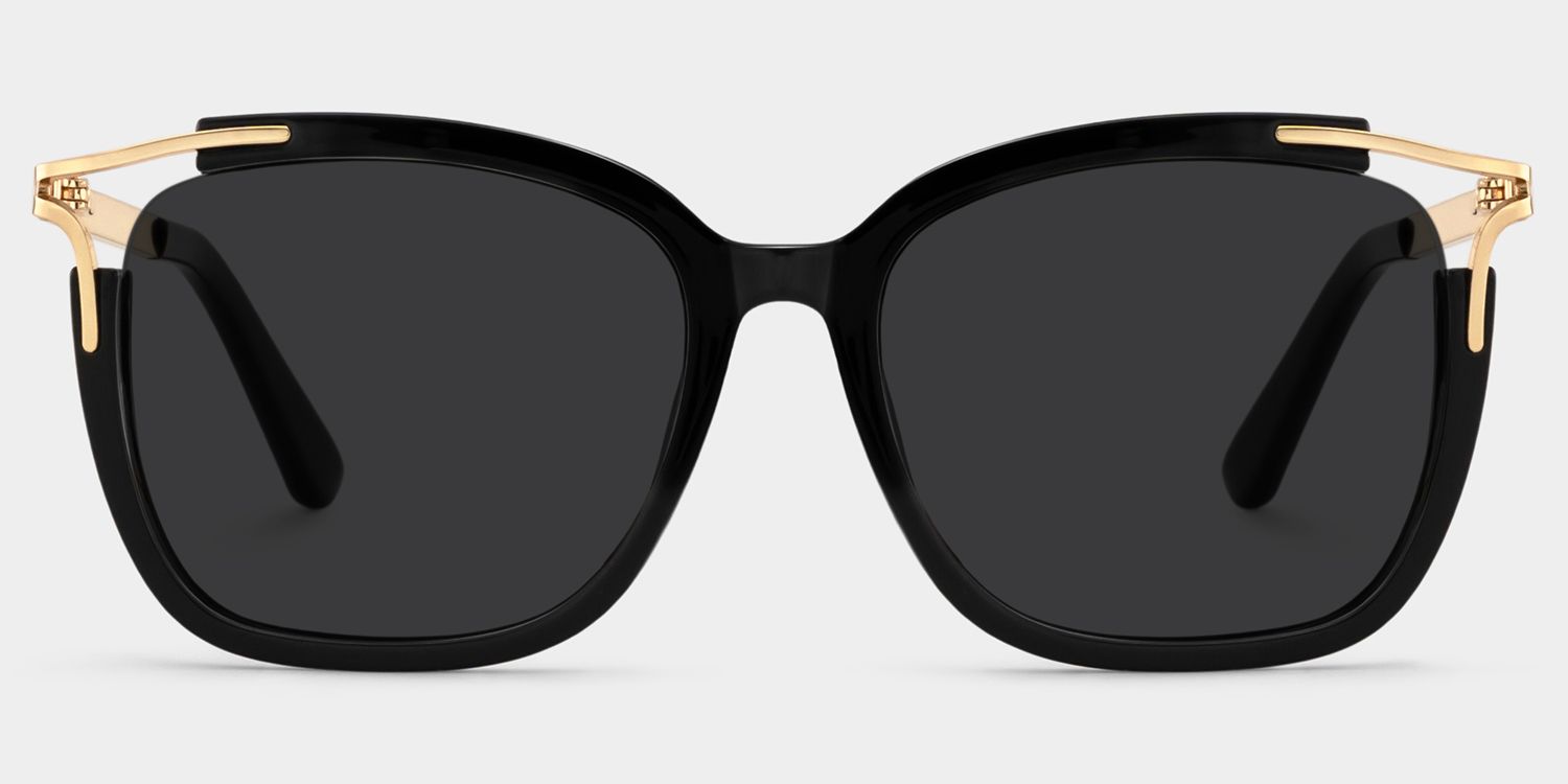 Sidibe Black Square Polarized Sunglasses for Driving | ZEELOOL