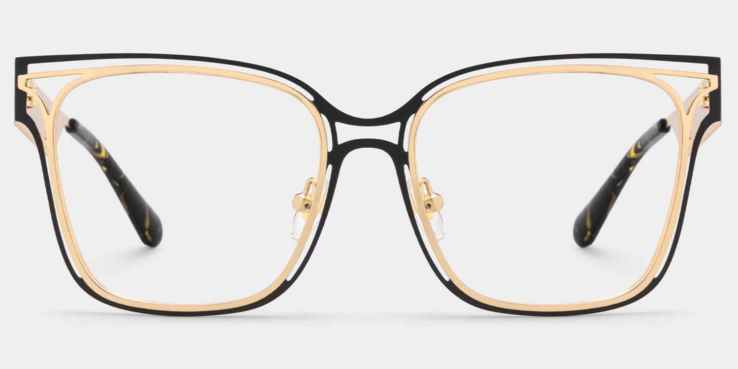 Women's Metal Glasses with Golden Tortoise Temples Online