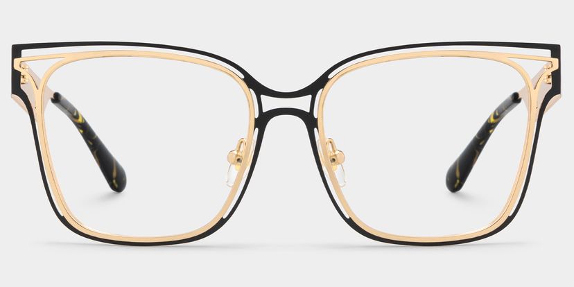 Dacarine Square Black Gold Glasses