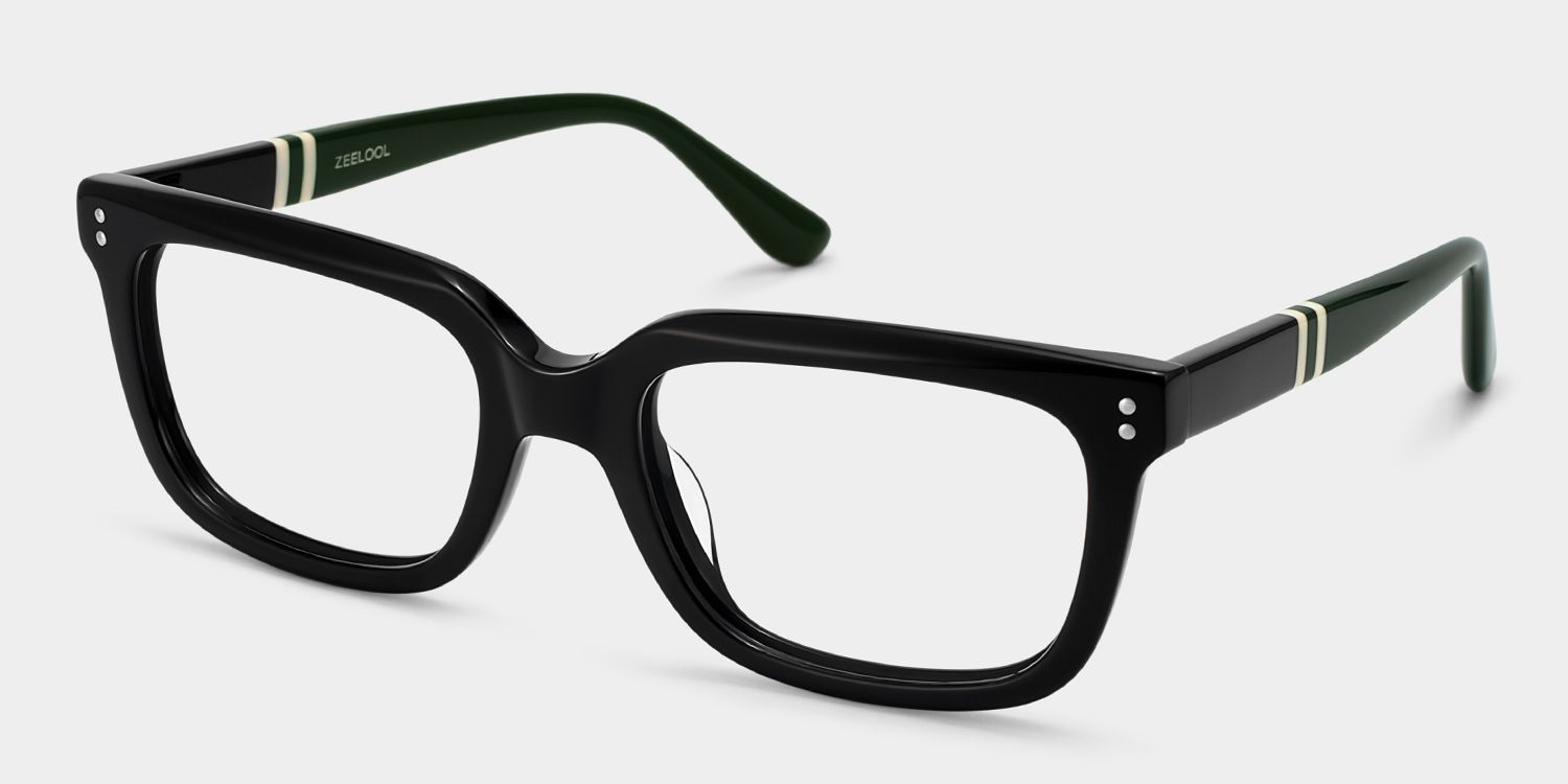 Fern Rectangle Frames Glasses in Black Color Design | ZEELOOL3