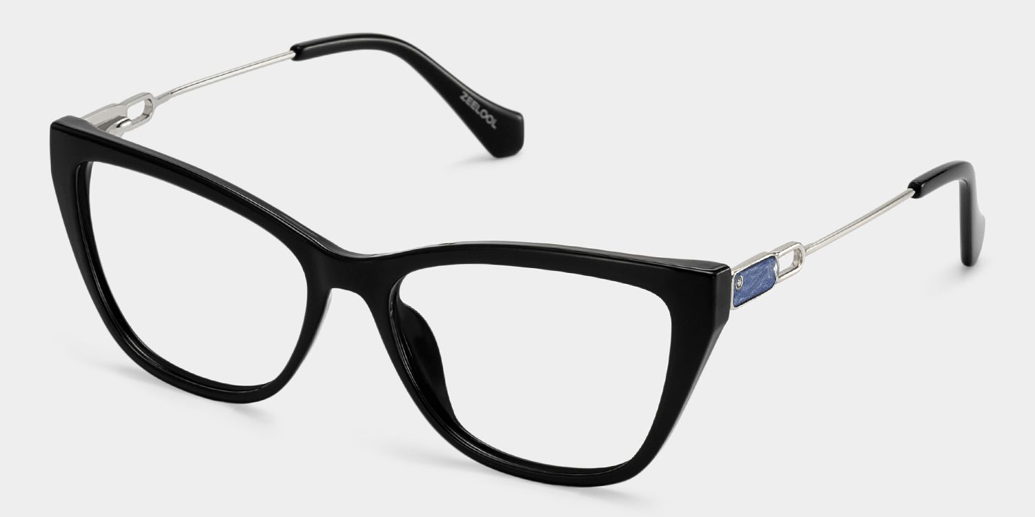 Celeste Black Cat Eye Glasses Frames | ZEELOOL3