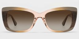 Leona Rectangle Brown Glasses0