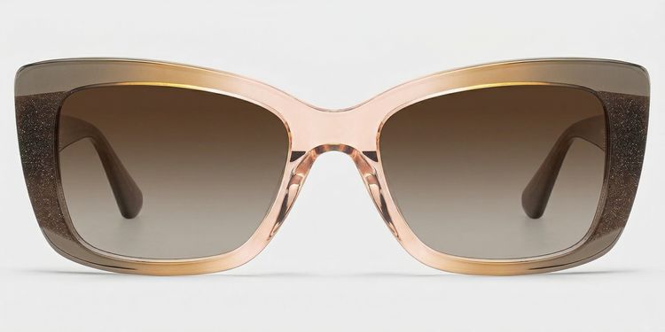 Leona Rectangle Brown Glasses