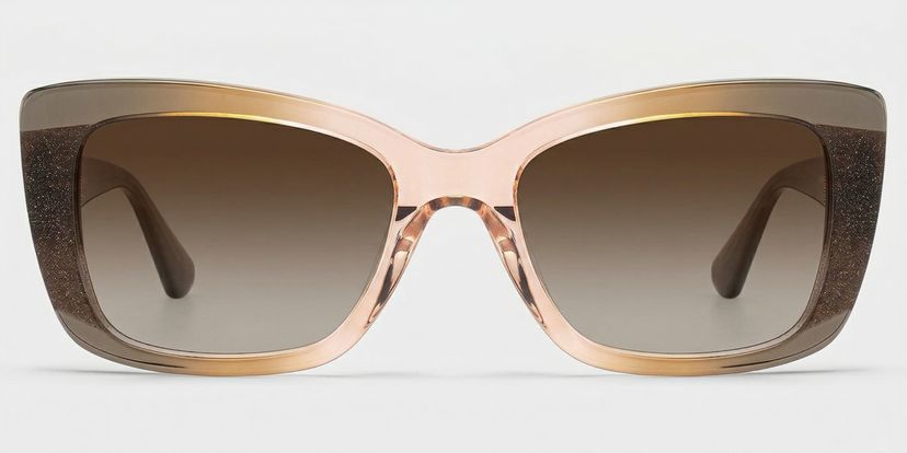 Leona Rectangle Brown Glasses