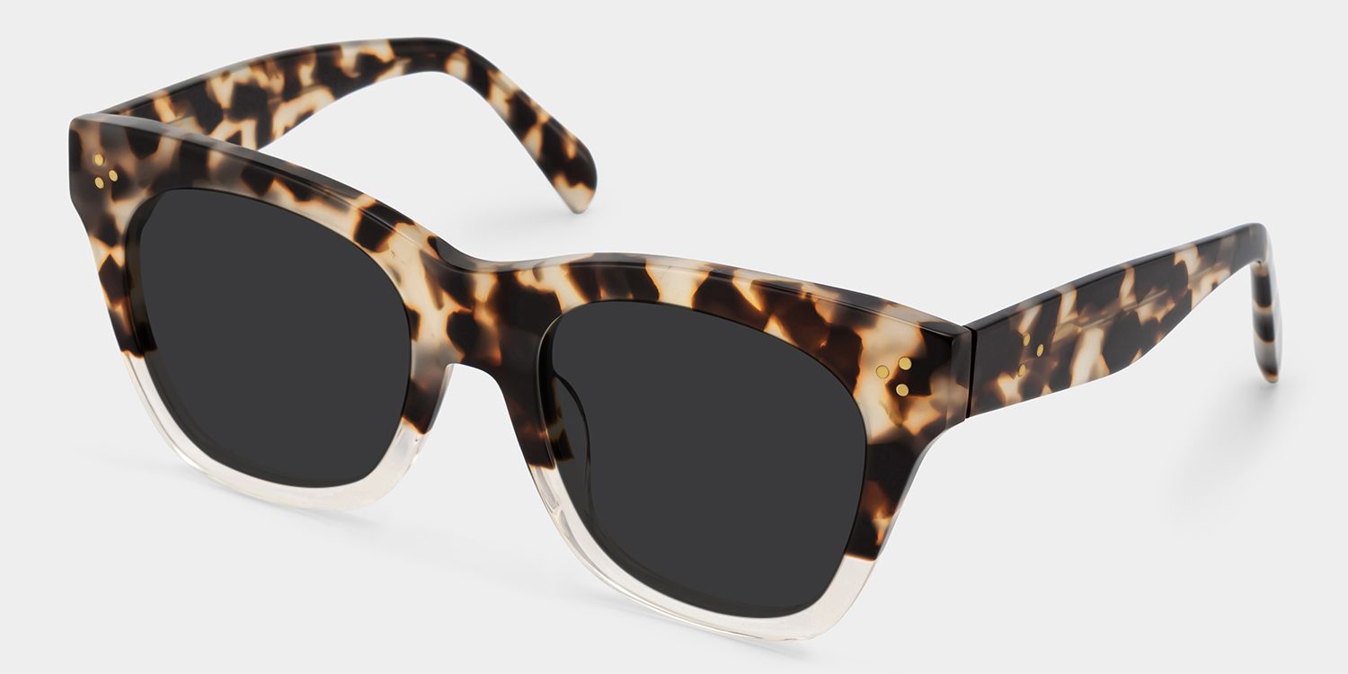 Tandy Rectangle Light-Tortoise Sunglasses | Zeelool Glasses2