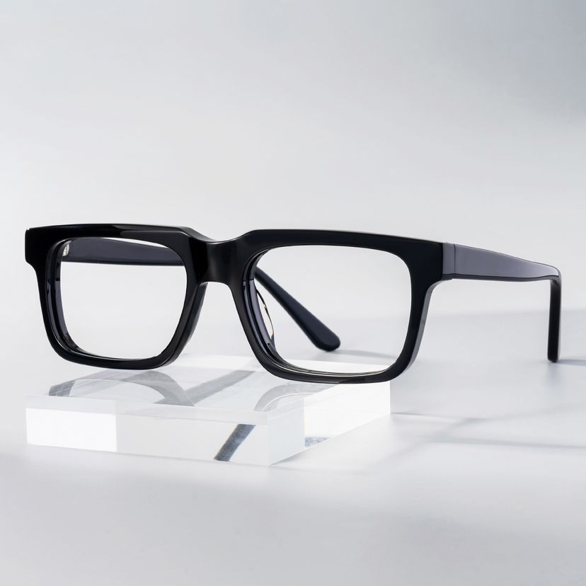 Larsen Rectangle Black Glasses
