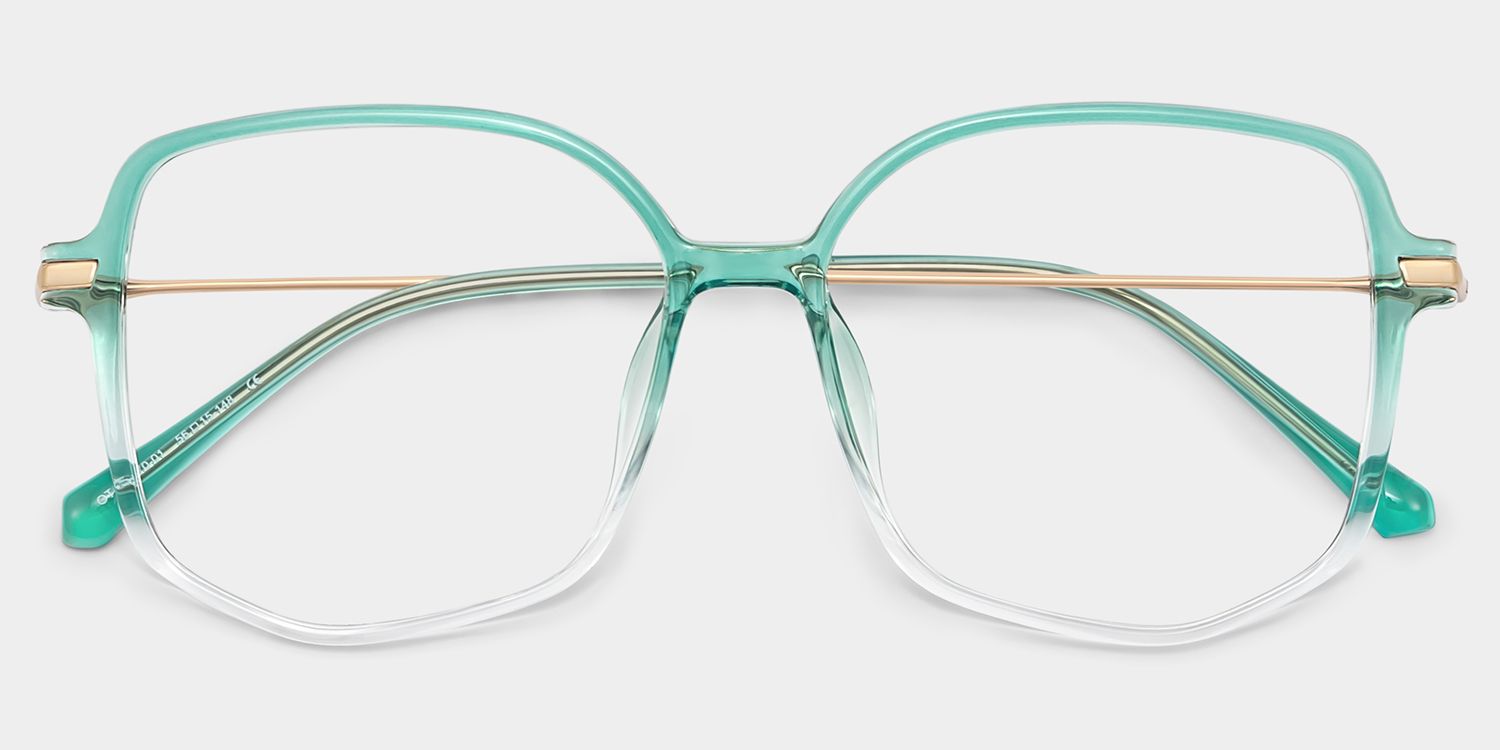 Payton Green Geometric Frame Glasses | Zeelool2