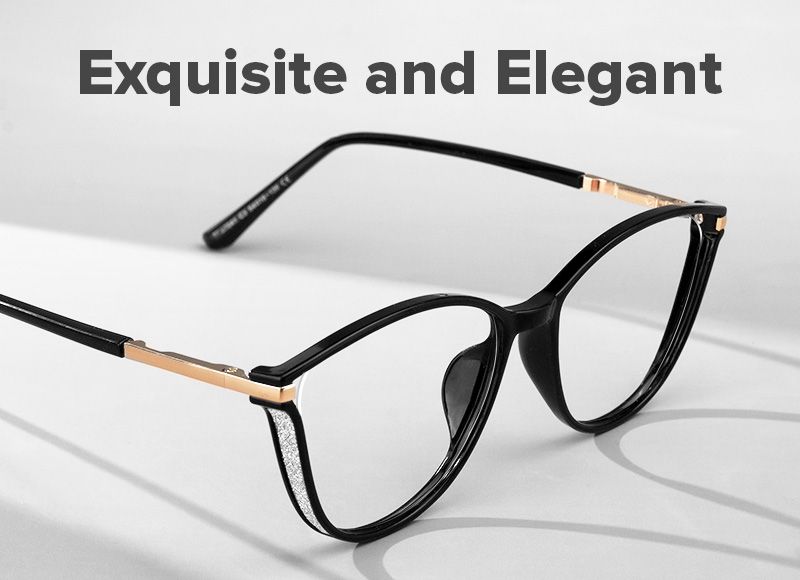 Keyshia Cateye Black Glasses in Thin Curved Corners4