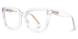 Mirta White Clear Square Glasses2