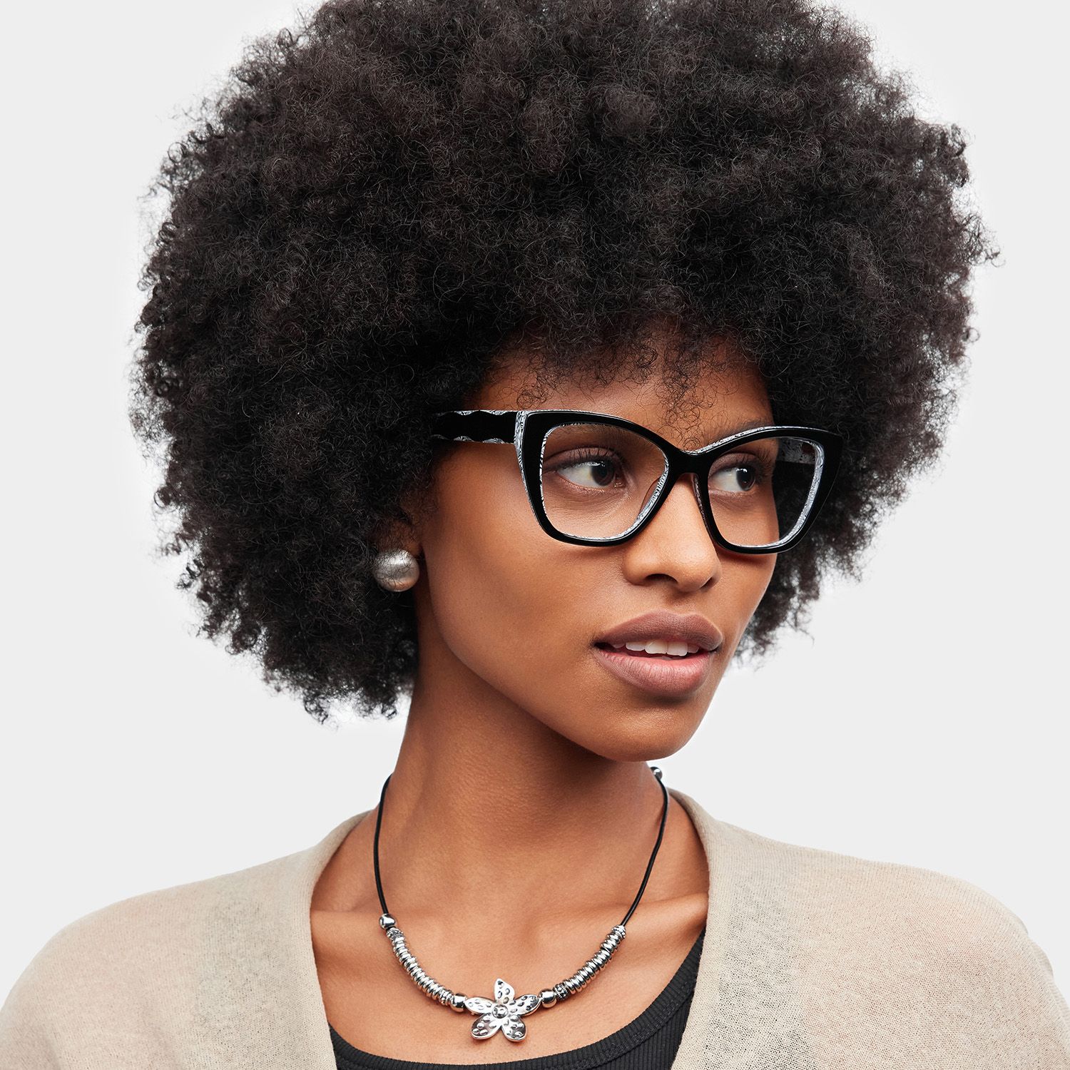 Blaise Black Frame Glasses with Cat eye Frame Online | ZEELOOL1